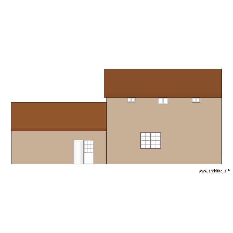 Façade ouest. Plan de 0 pièce et 0 m2