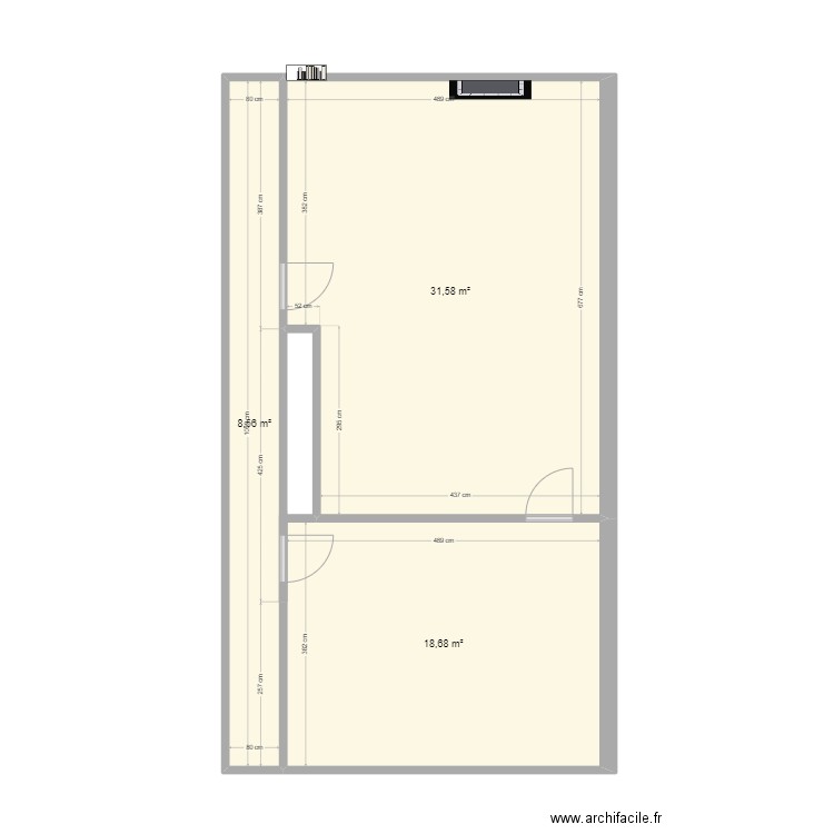 Rouen. Plan de 3 pièces et 59 m2