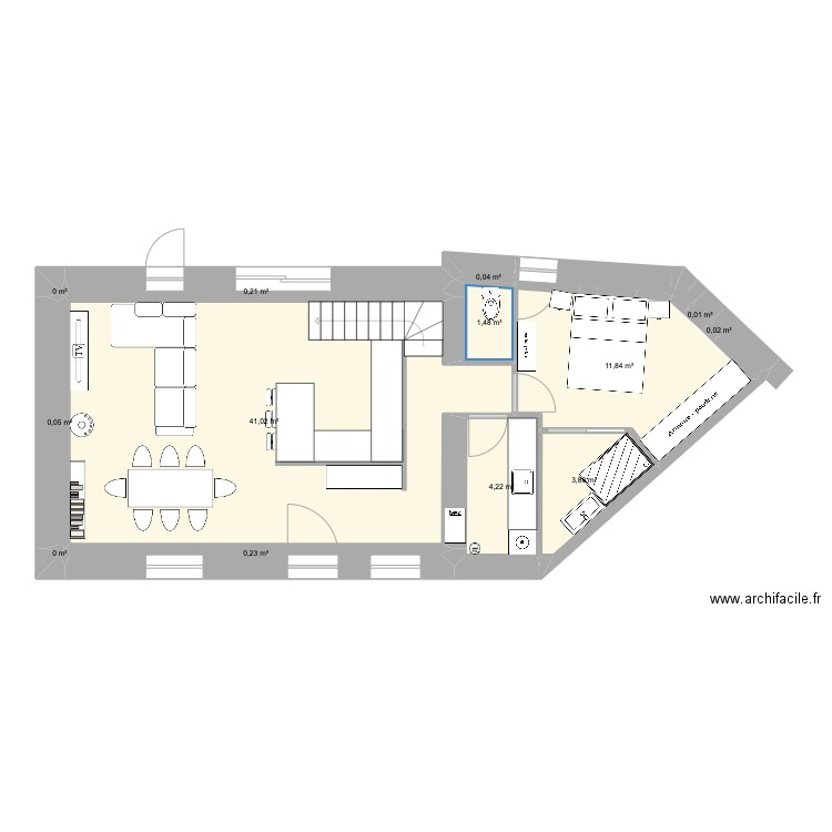 maison finale2. Plan de 13 pièces et 63 m2