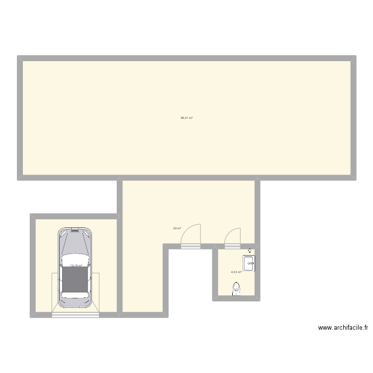 gestion de projet. Plan de 4 pièces et 150 m2