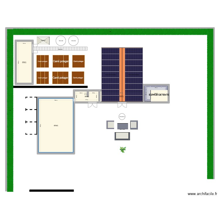 project. Plan de 5 pièces et 90 m2