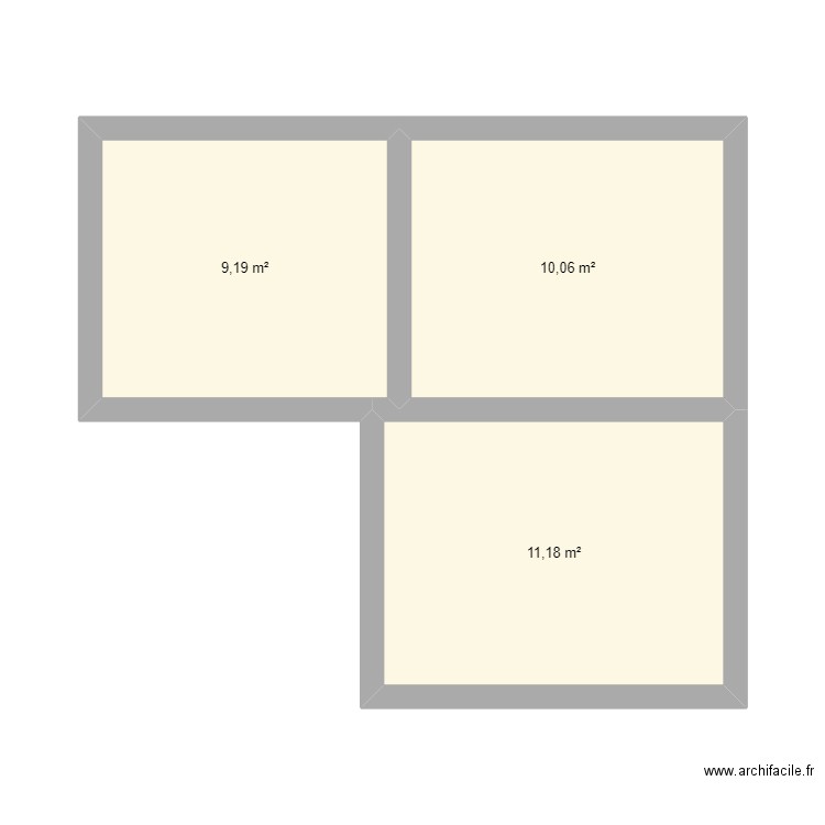 maison de vacance 1er etage . Plan de 3 pièces et 30 m2