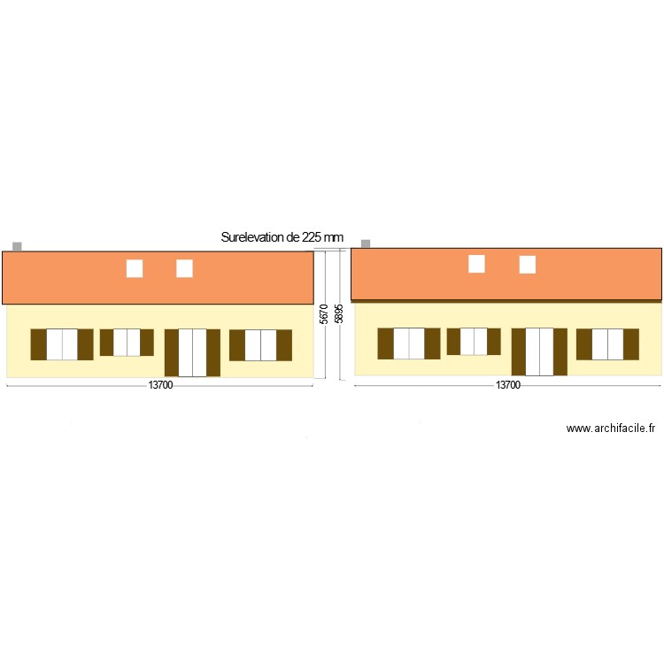 Yzeron facades Nord. Plan de 0 pièce et 0 m2