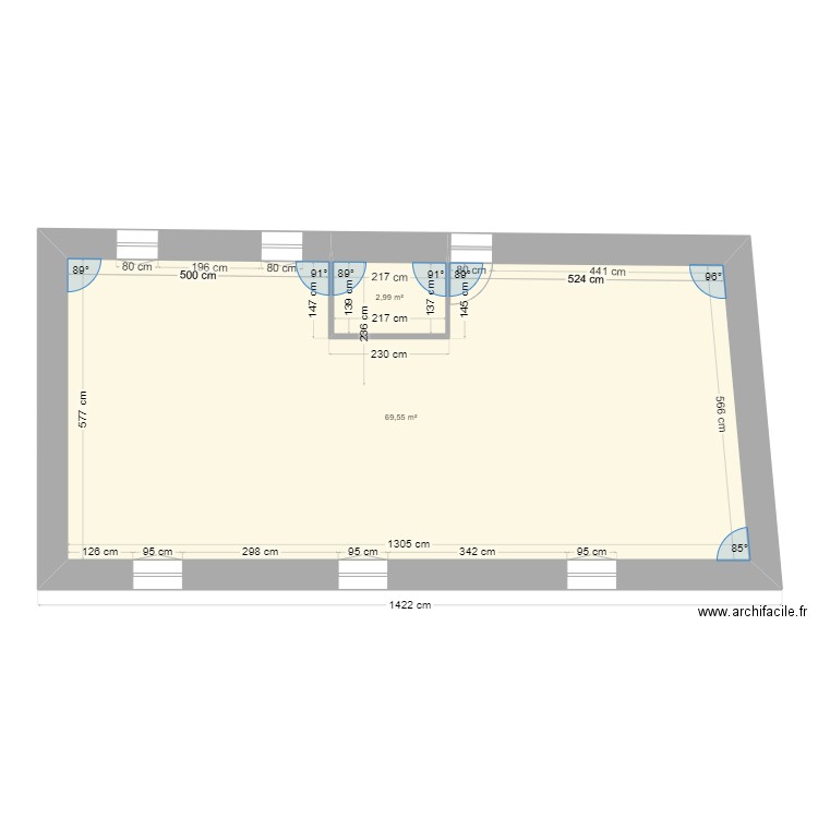 Maison Pauline sept 2024. Plan de 2 pièces et 73 m2