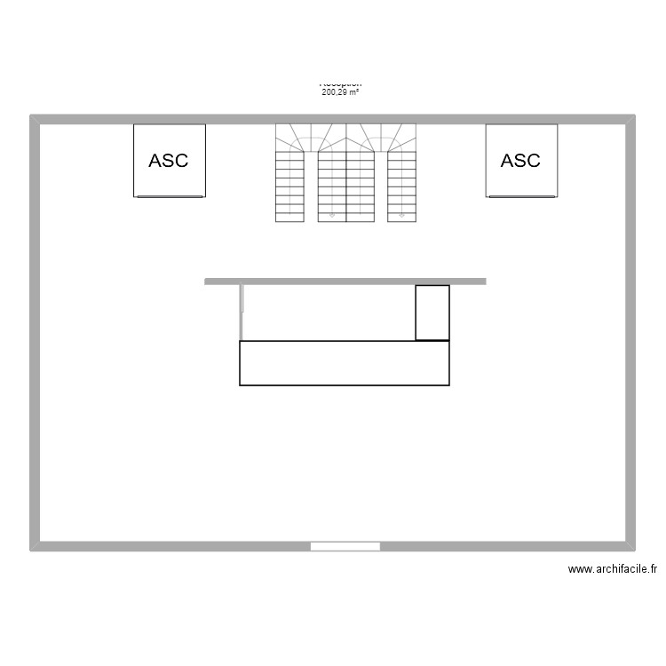 reception hôtel art plastique. Plan de 1 pièce et 200 m2