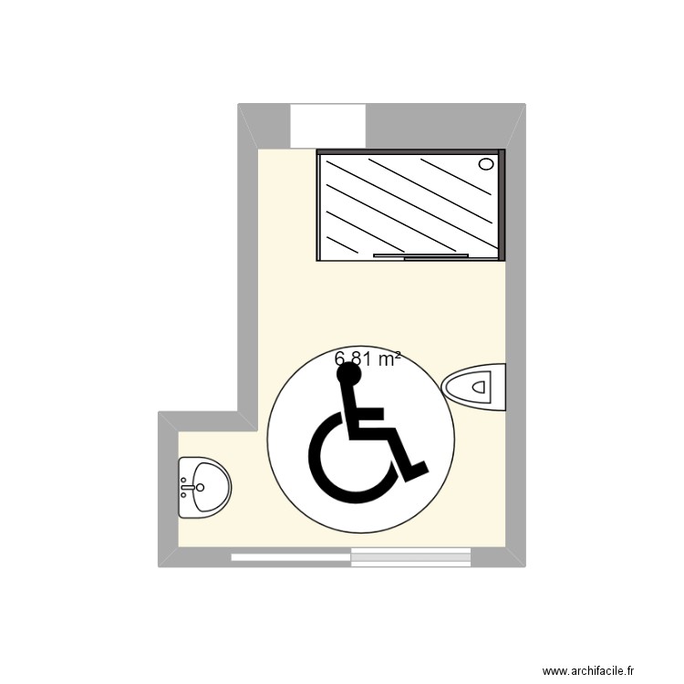 LEDUY ap travaux. Plan de 1 pièce et 7 m2