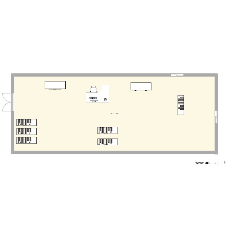 Archives. Plan de 1 pièce et 92 m2