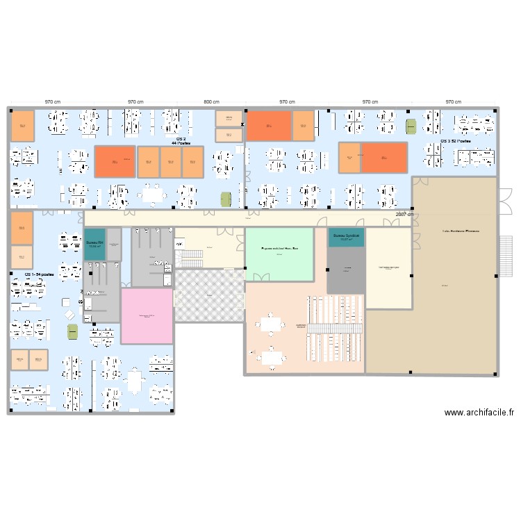 28.02 Plan R+1 V2 SD. Plan de 32 pièces et 2065 m2