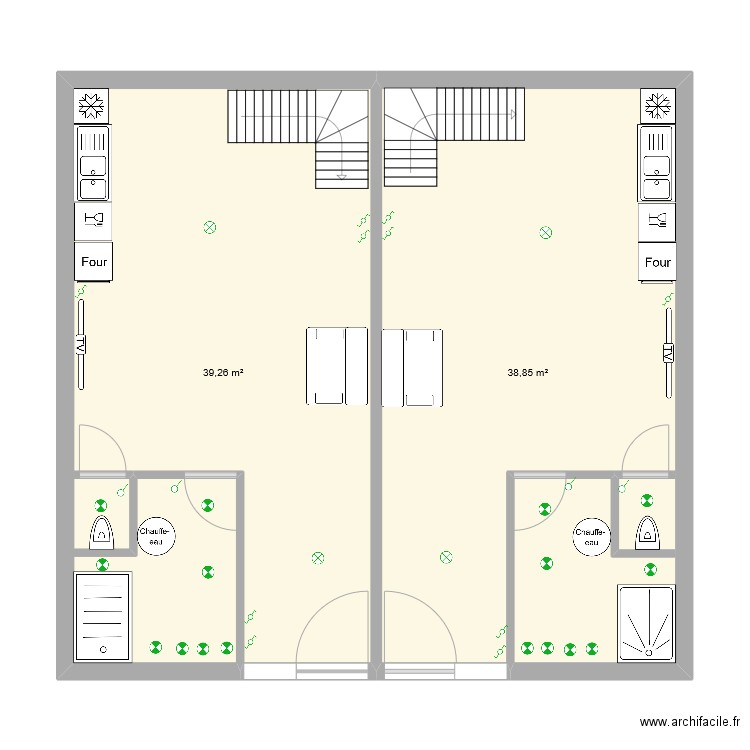 interrupteur rdc forge. Plan de 2 pièces et 78 m2