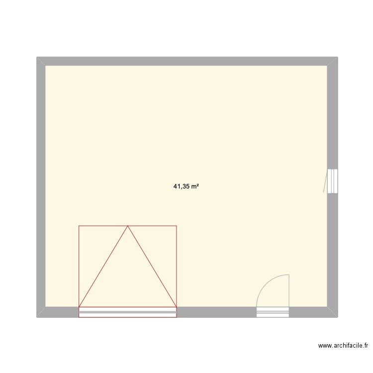 garage. Plan de 1 pièce et 41 m2