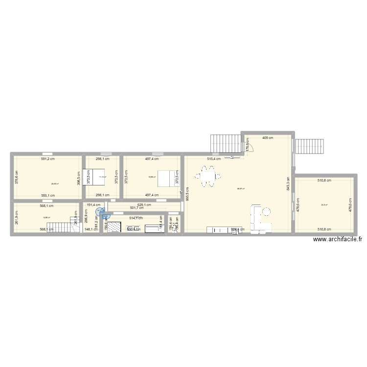  maison 2. Plan de 8 pièces et 180 m2