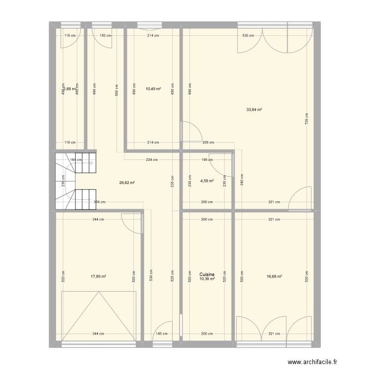 A-RdC Projet 2. Plan de 8 pièces et 126 m2