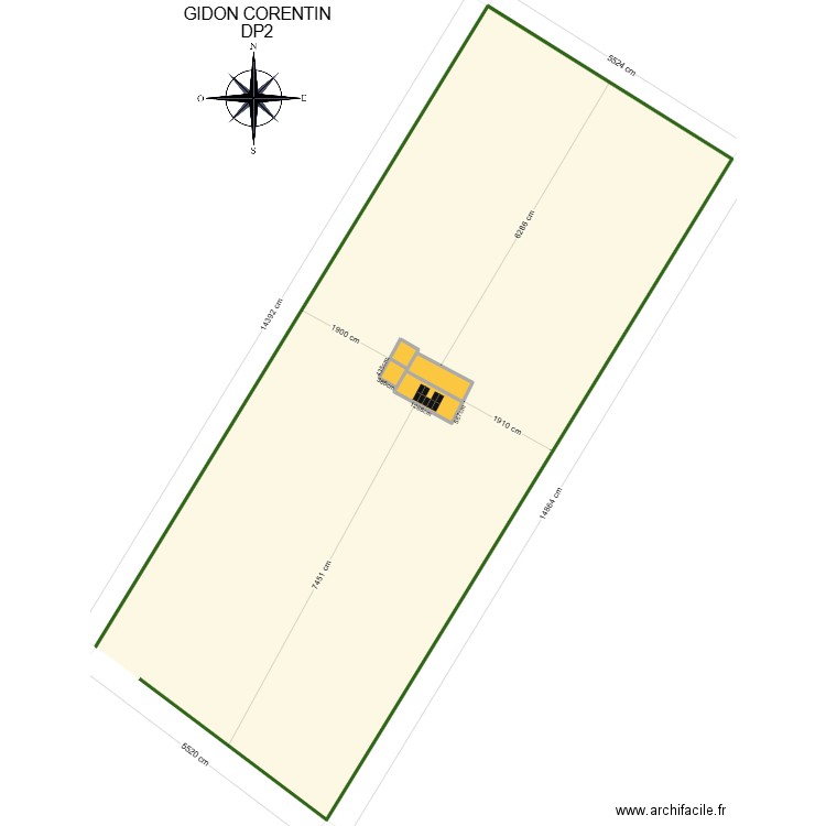 GIDON CORENTIN DP2. Plan de 3 pièces et 128 m2