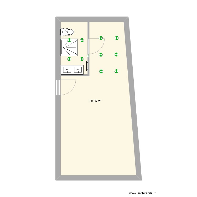 suite parentale pauline. Plan de 1 pièce et 29 m2