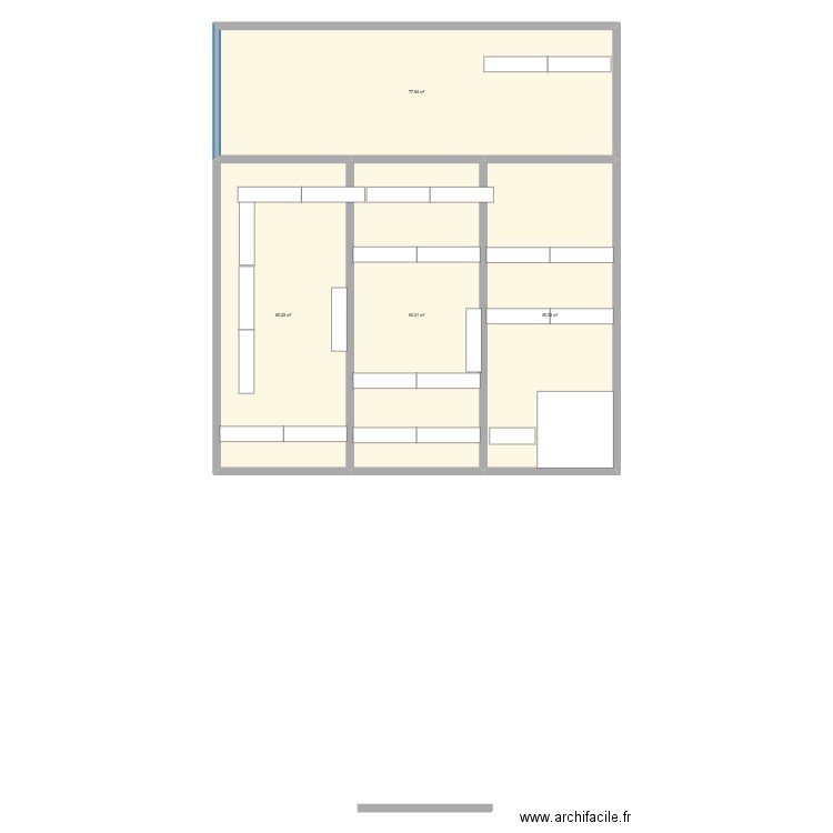 marche de noel. Plan de 4 pièces et 258 m2