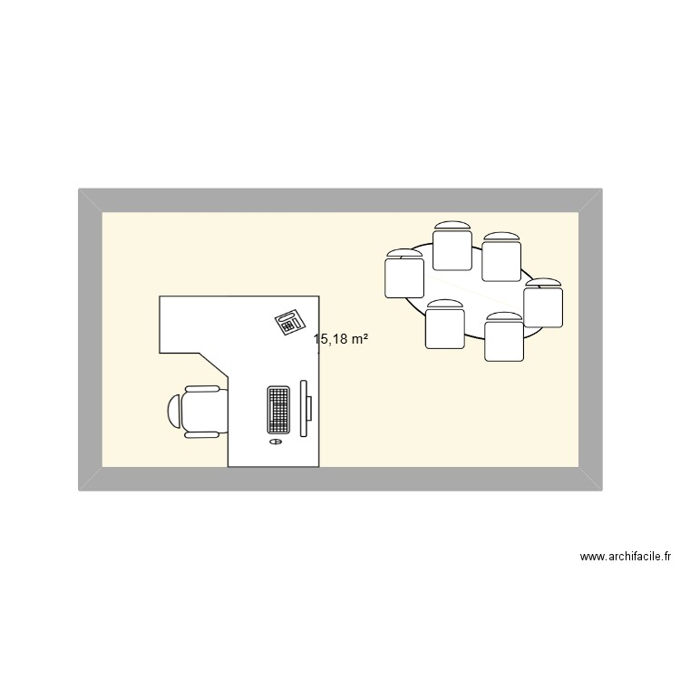 Bureau Y Quiquandon. Plan de 1 pièce et 15 m2