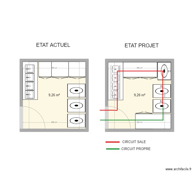 ENDOSCOPIE. Plan de 2 pièces et 19 m2