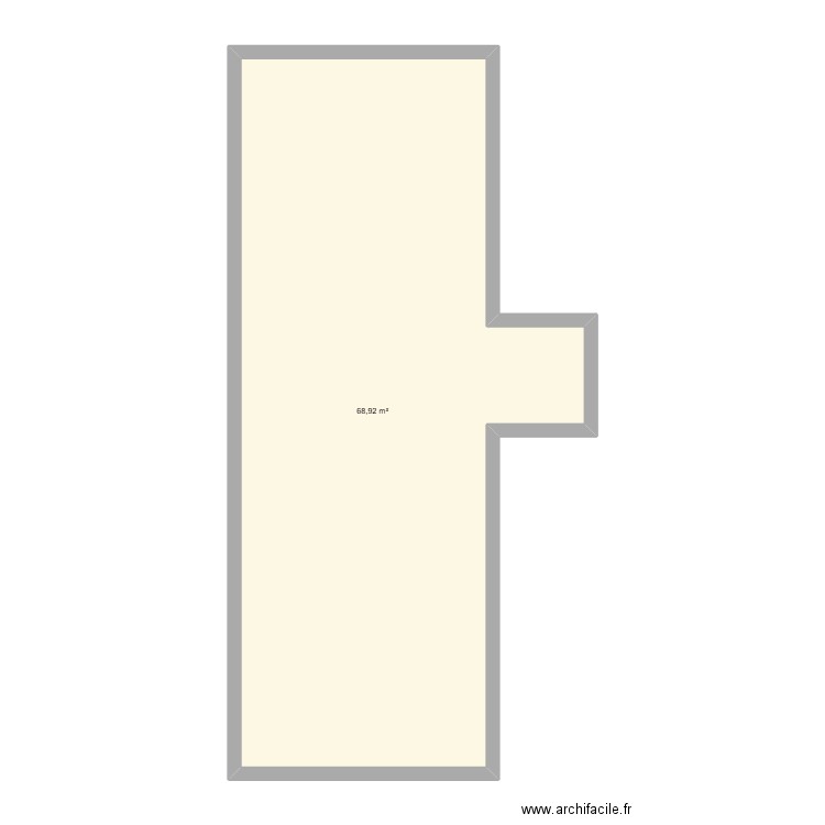 Terrasse. Plan de 1 pièce et 69 m2