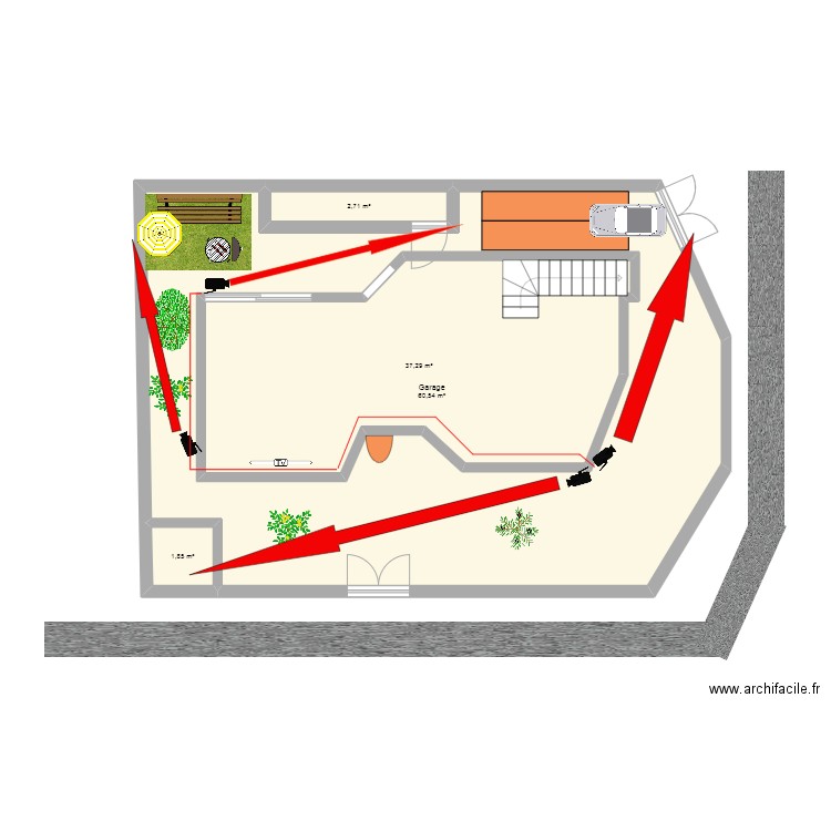 KMAIESS CHOUCHENE. Plan de 4 pièces et 145 m2