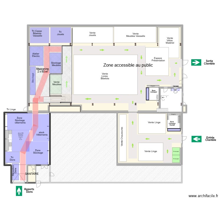 Projet MEZZANINE 2x60m² 25/01/2025. Plan de 8 pièces et 1454 m2