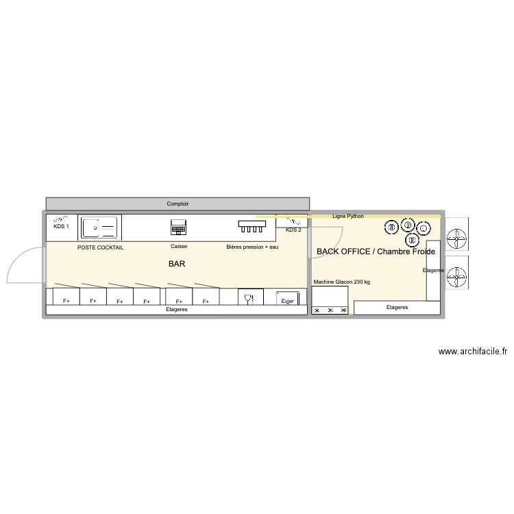 Quai Liberté 2. Plan de 2 pièces et 20 m2