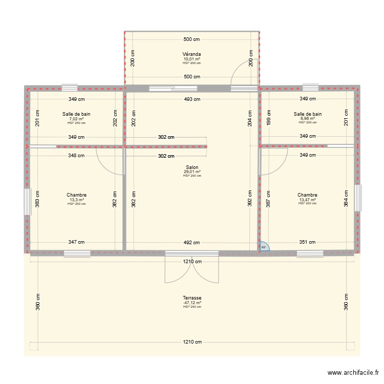 Maison Meme. Plan de 7 pièces et 123 m2