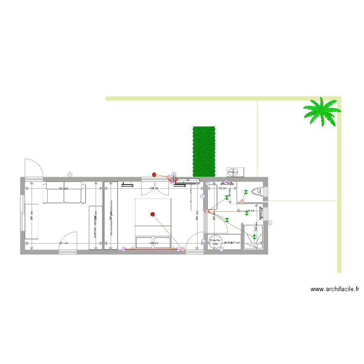 MESCHERS GARAGE AMENAGE - ELECTRICITE. Plan de 3 pièces et 30 m2