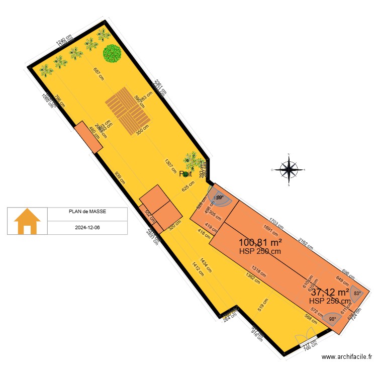 PLAN DE MASSE. Plan de 17 pièces et 924 m2