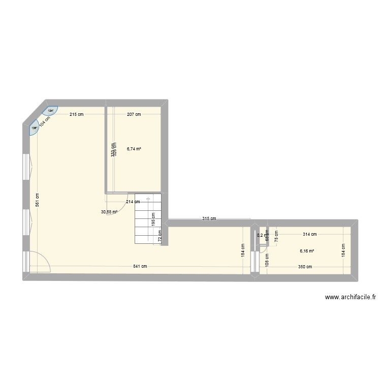 9 Foch rdc. Plan de 4 pièces et 44 m2