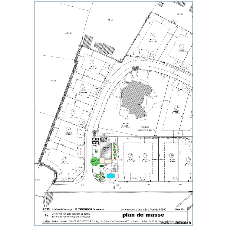 Maison Sorède. Plan de 5 pièces et 94 m2