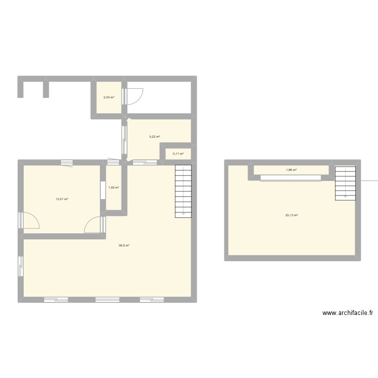 michel. Plan de 8 pièces et 87 m2