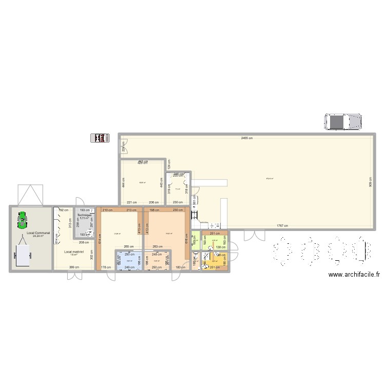 Plan La Chaux 2. Plan de 14 pièces et 319 m2