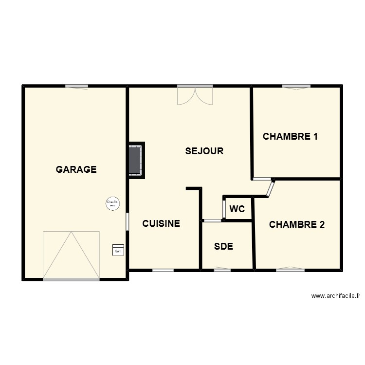 DENIS. Plan de 5 pièces et 104 m2