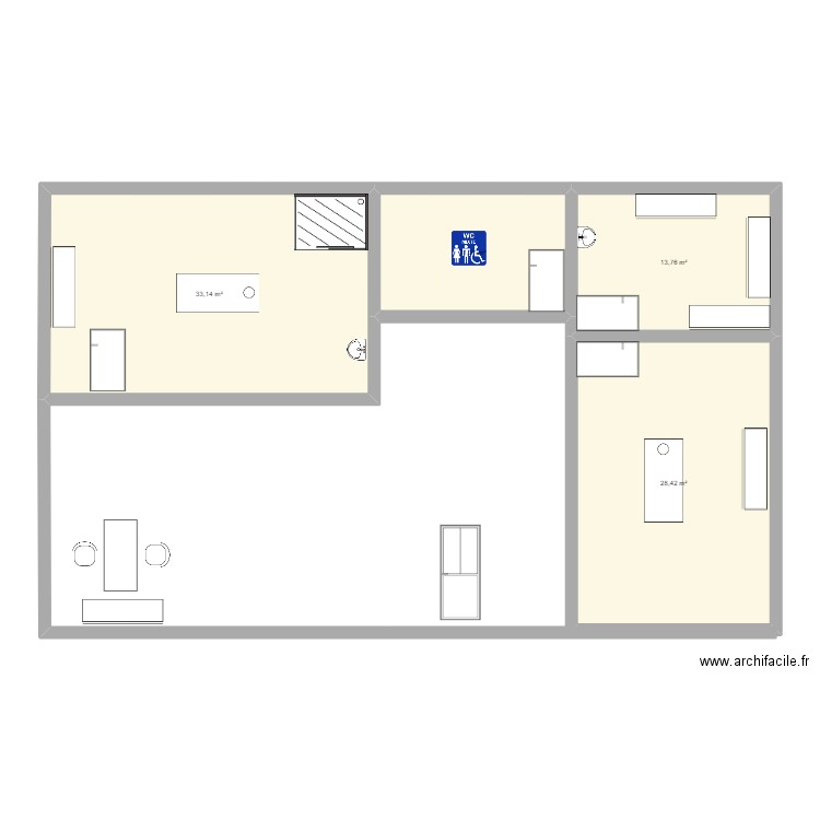 plan institut. Plan de 4 pièces et 87 m2