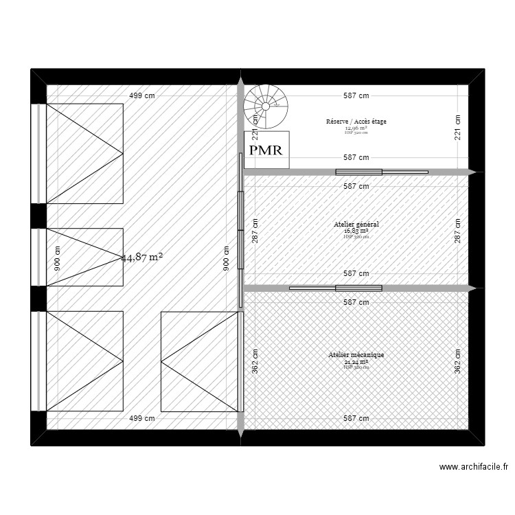 Plan retraite 0 Sous-sol. Plan de 4 pièces et 96 m2