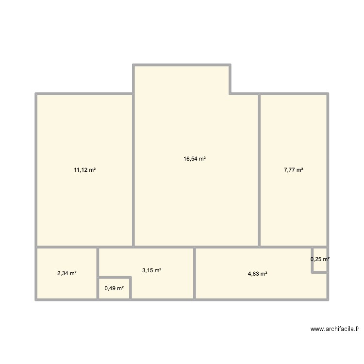 Test. Plan de 8 pièces et 46 m2