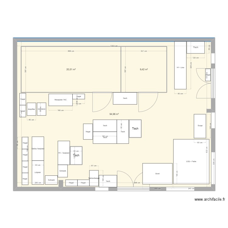 Laborplan-2. Plan de 5 pièces et 159 m2