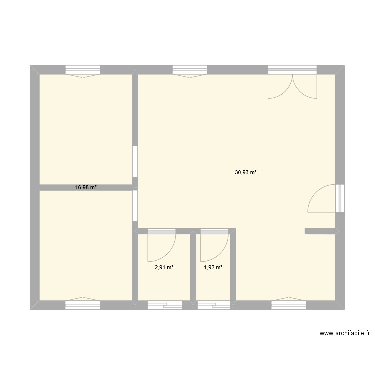 PLAN 2. Plan de 4 pièces et 53 m2