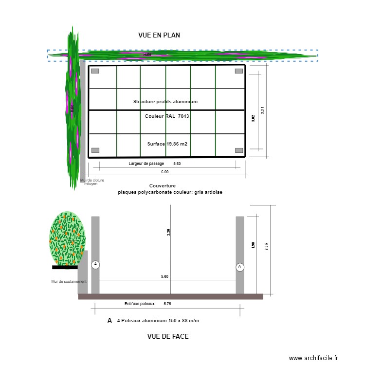 ABRI DE VOITURES*. Plan de 0 pièce et 0 m2