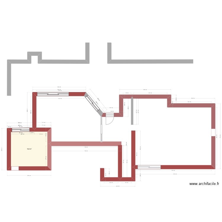 mAISON. Plan de 1 pièce et 17 m2