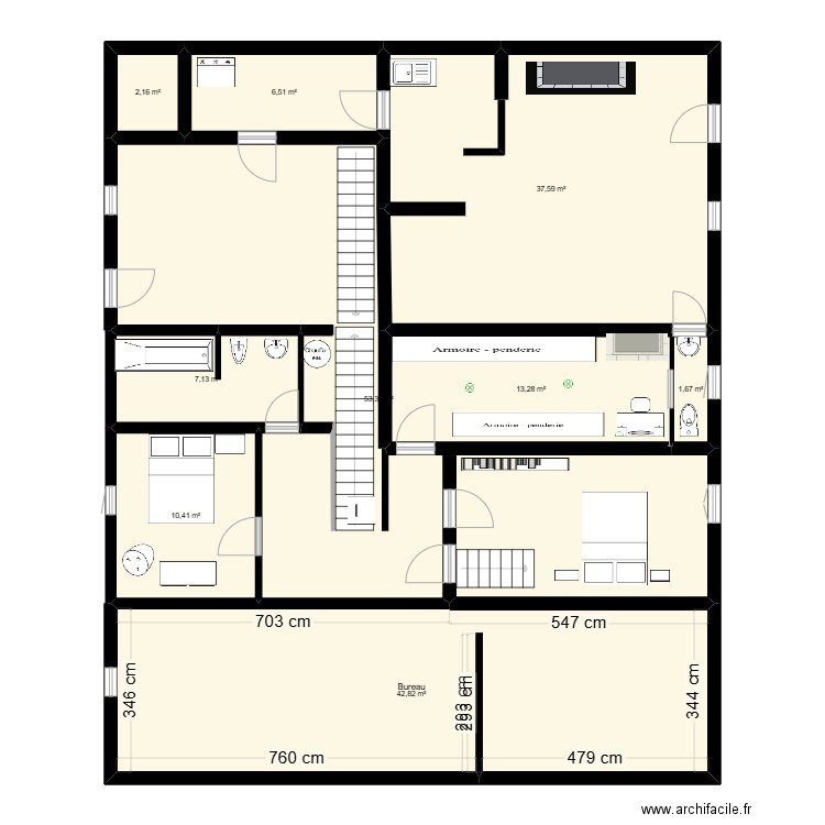 dressing la croIx 2. Plan de 9 pièces et 175 m2