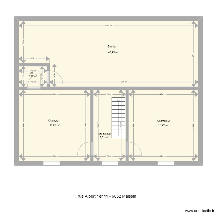 albert 1er 11 maissin 1er. Plan de 5 pièces et 89 m2