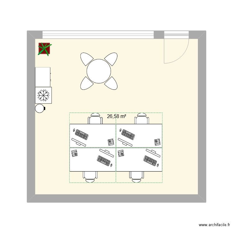 Bureau La Tourelle View perpendiculaire. Plan de 1 pièce et 27 m2