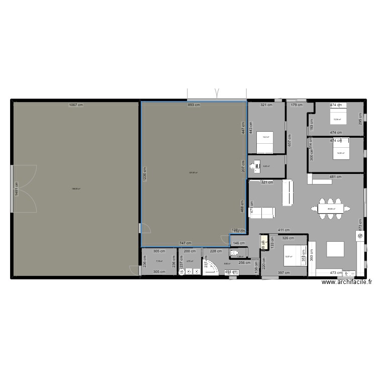 maison. Plan de 14 pièces et 431 m2