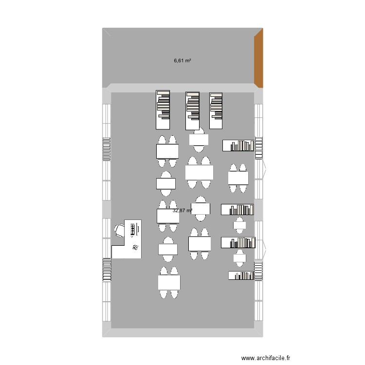 Cdi. Plan de 2 pièces et 39 m2