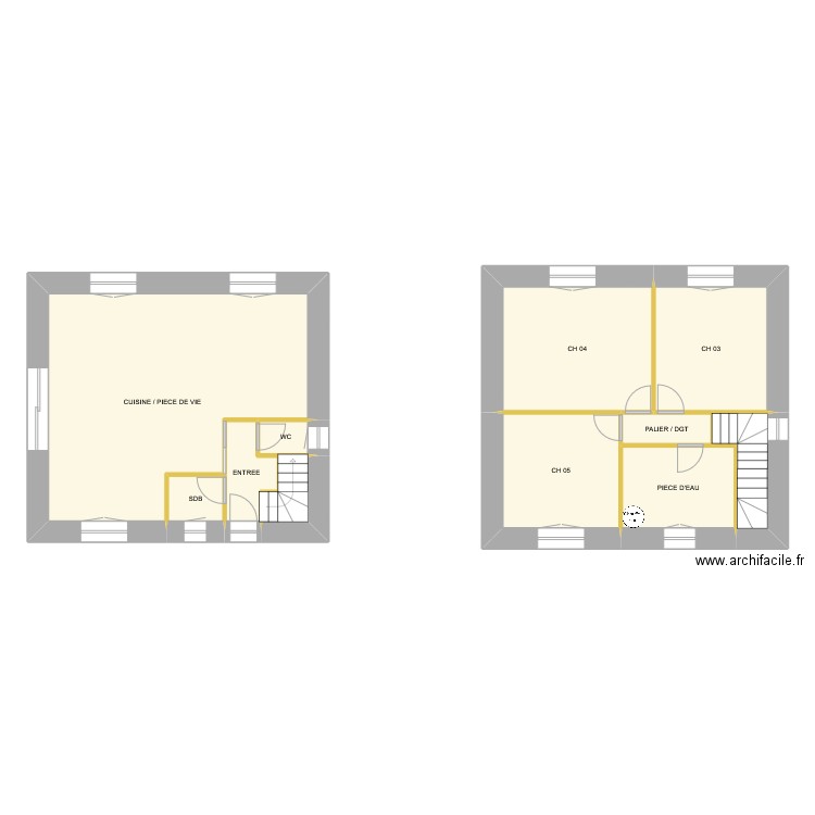 MORVAN Catherine. Plan de 11 pièces et 85 m2