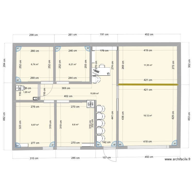 KINHORIZON. Plan de 8 pièces et 78 m2