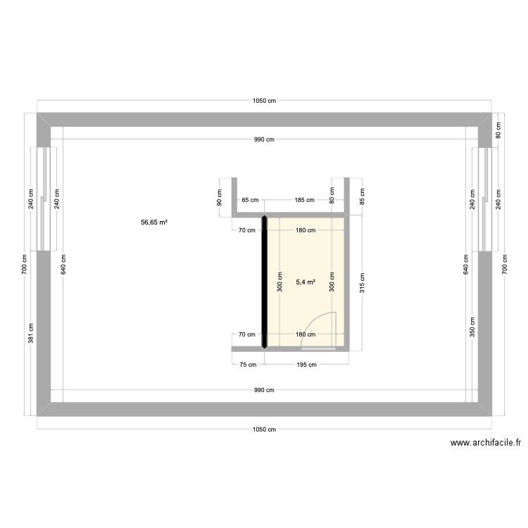 Projet 3. Plan de 2 pièces et 69 m2