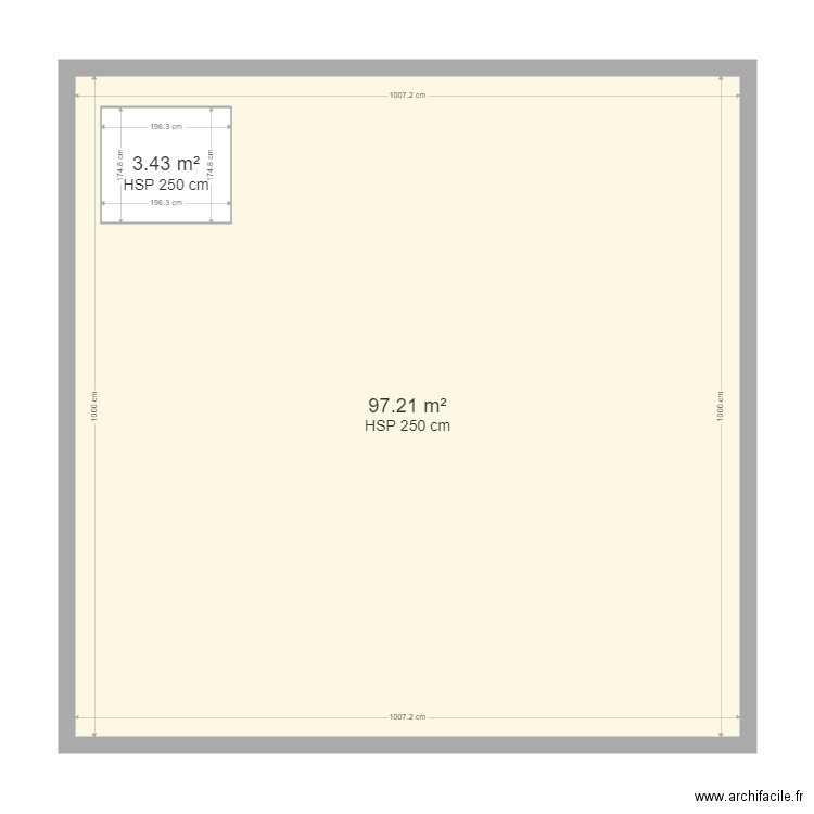 beau champ workshop. Plan de 4 pièces et 310 m2