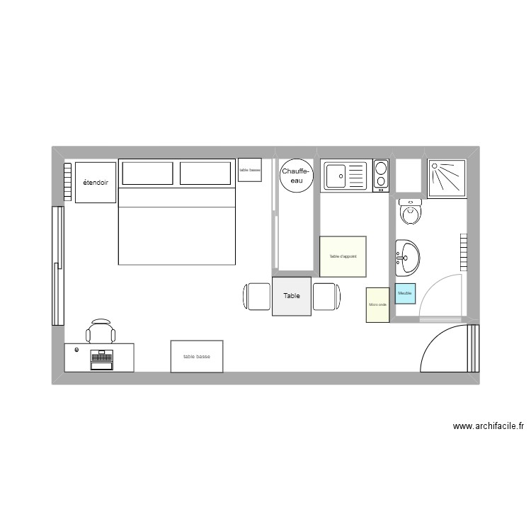 GRADIGNAN. Plan de 4 pièces et 25 m2